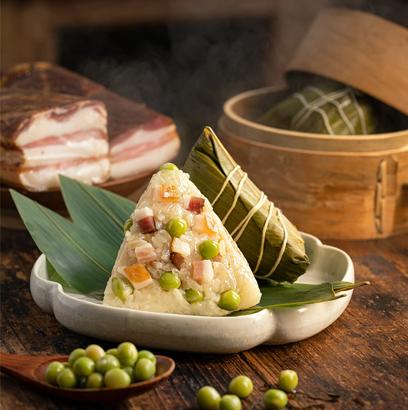 双豆腊肉粽